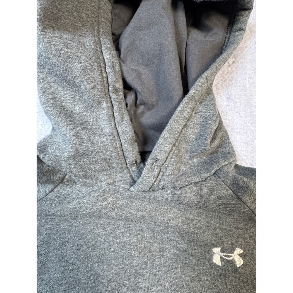 Under Armour Mens Rival Fleece Hoodie Gray Pullover‎ Logo Sweatshirt Size Large - Picture 6 of 6